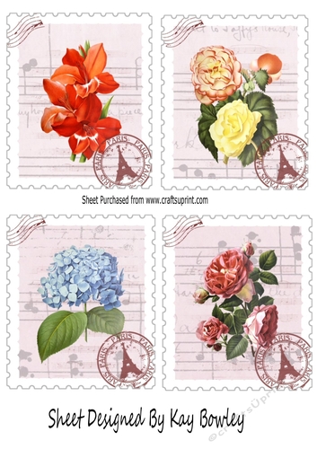 4 Pretty Floral Toppers A Variety (Set Two)