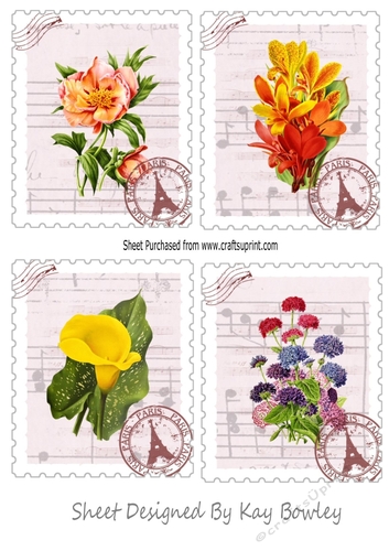 4 Pretty Floral Toppers A Variety (Set Three)