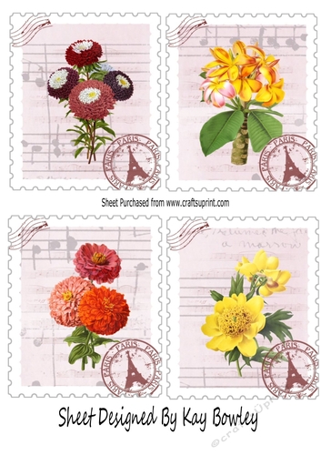 4 Pretty Floral Toppers A Variety (Set Four)