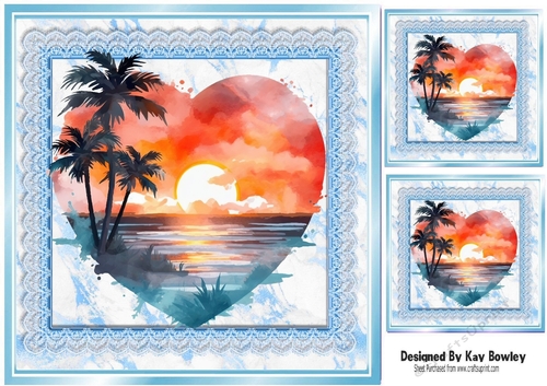 The Heart Of The Ocean Sunset With Blue Lace 8x8 (one)
