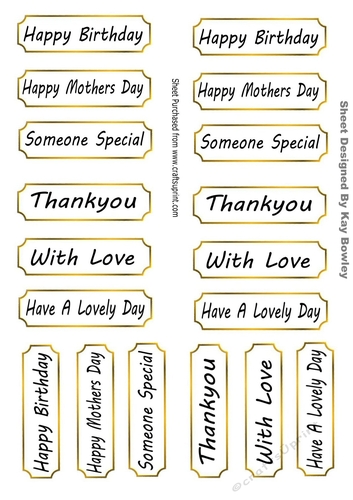 Lovely Variety Of Sentiment Tags In Gold