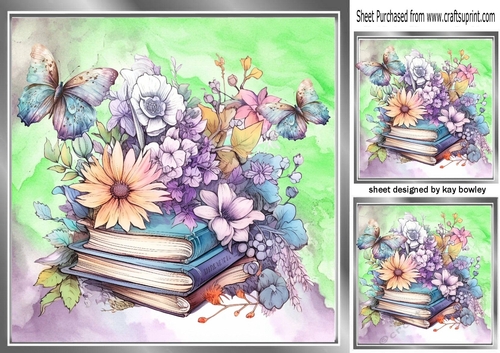 Pretty Books With Flowers & Butterflies Rainbow Colours 8x8