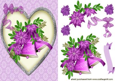 Silver Heart with Christmas Bells