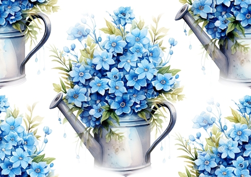 Pretty Blue Shades Flowers/Paper (Big)
