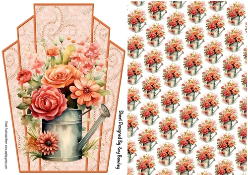Pretty Art Deco With Peach Shades Of Roses/Paper