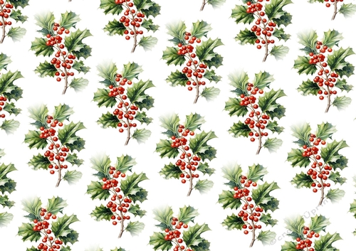 Pretty Holly With Red Berries Backing Paper (Small)