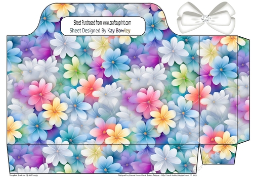 Pretty Rainbow Flowers Tote Gift Bag (One)