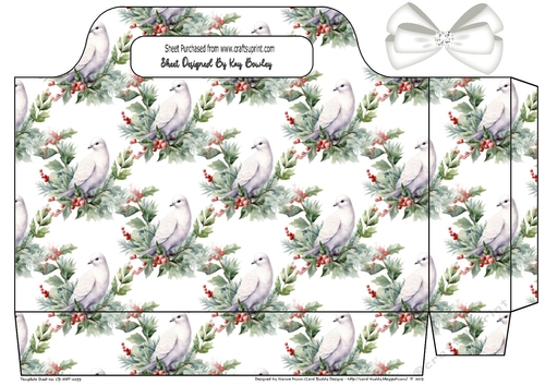 Pretty Dove With Holly & Berries Christmas Tote Bag