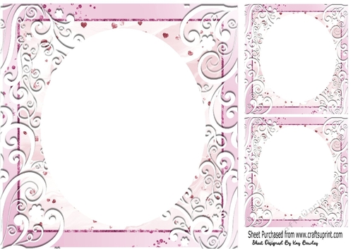 Pretty Pink Christmas Sparkle Card Front/Insert 8x8