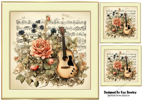Pretty Floral Music 8x8 Card Front (One)
