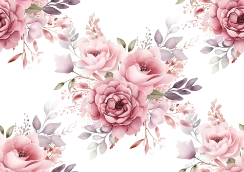 Blush Pink Roses Blooms Background Paper (BIG)