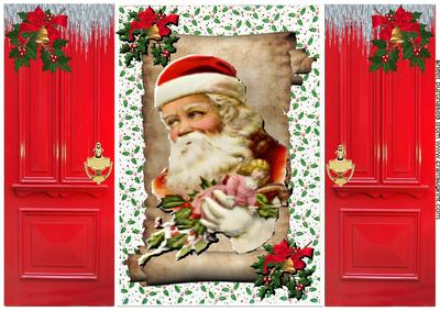 Vintage Santa on Old Scroll Gatefold