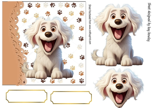 Funny Face Dog Card Front 7x7 (Two)