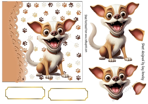 Funny Face Dog Card Front 7x7 (Three)
