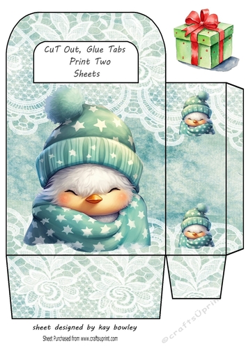 Sleepy Dreamy Duck With Turq Small Gift Bag
