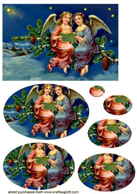 Christmas Angels Oval Pyramids