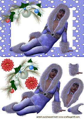 Pretty Lady in Snow Suit in Snow Frame