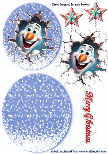 Lovely Rocker Card With Snow And Olaf