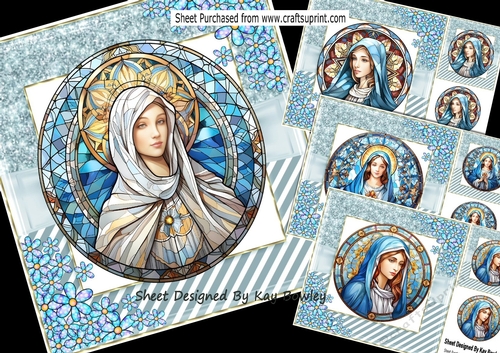 4 Pretty Sparkle Christmas With Stained Glass Mary Mini Kit