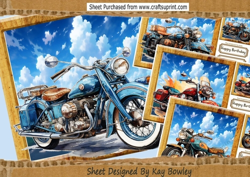 4 Coloured Motor Bikes On The Roads 8x8 Mini Kit