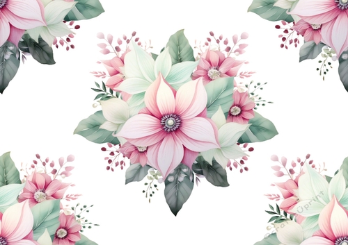 Christmas Pink Poinsettias Backing Paper (Big)