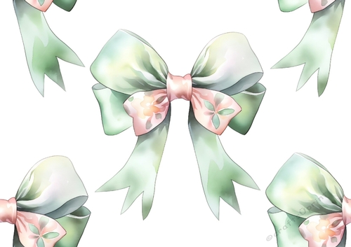 Christmas Pink/Mint Bows Backing Paper (Big)