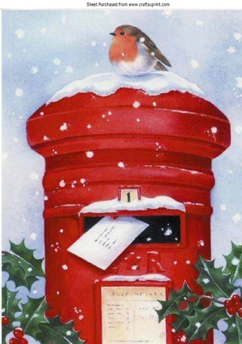 Lovely Robin With Post Box In The Snow A4