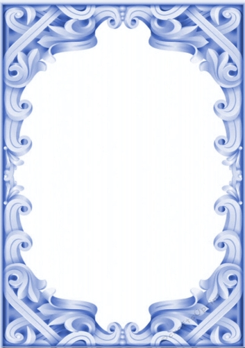 Lovely Blue Ornate Lattice A4 Card Front/Insert