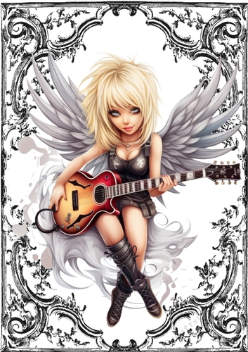 Black Ornate Scroll Gothic A4 Blond Rock N Faerie 
