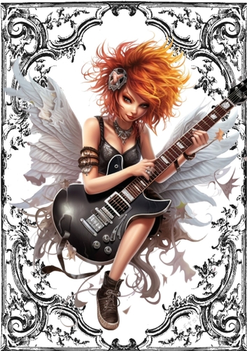 Black Ornate Scroll Gothic A4 Rock N Roll Faerie (One)