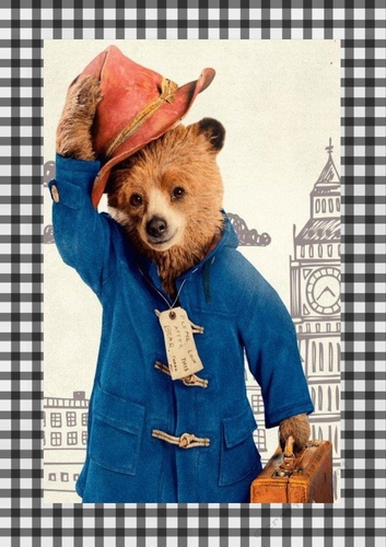 Lovely Paddiginton Bear In His Blue Coat A4