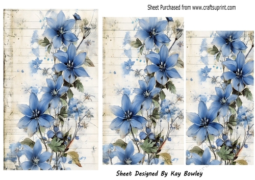Lovely Blue Border Of Flowers Pyramids