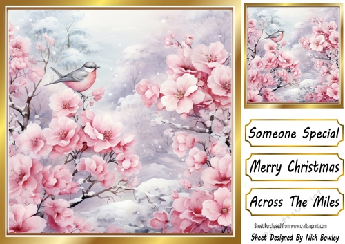 Pretty Pink Winter Christmas 8x8 One