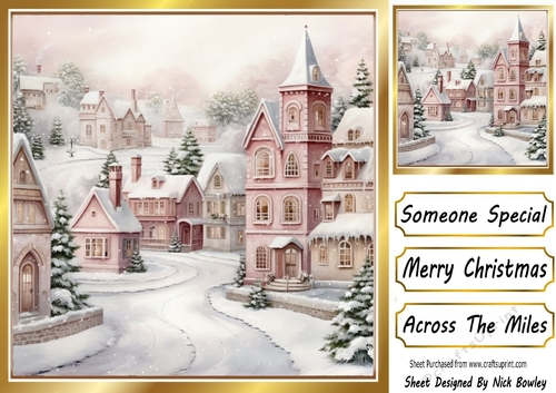 Pretty Pink Winter Christmas 8x8 Four