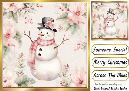 Pretty Pink Winter Christmas 8x8 Six