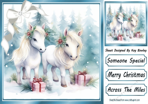 Cute Unicorns In Winter Scene 8x8 Four