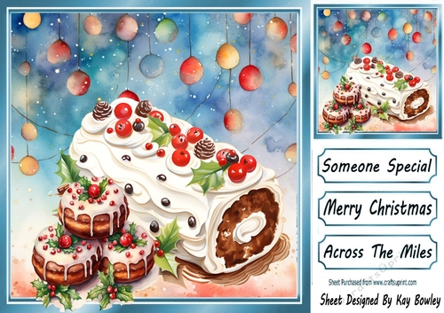 Lovely Christmas Cakes With Baubles 8x8 One