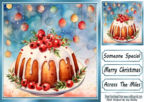Lovely Christmas Cake With Baubles 8x8 OnTwo