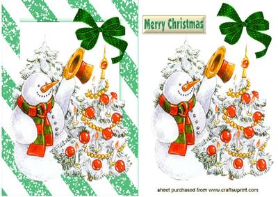 Snowman with Christmas Tree