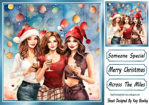 Christmas Baubles Celebrations PARTY TIME! 8x8 Card Front