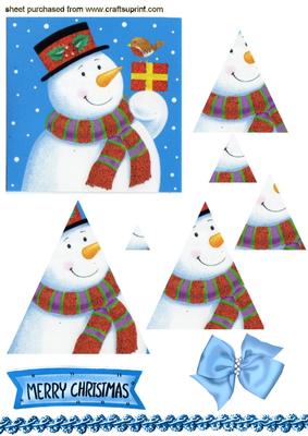 Snowman with Carrot Nose Triangle Pyramids
