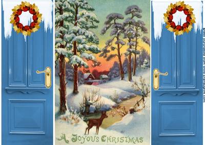 Pretty Woodland Scene with Deers Gatefold
