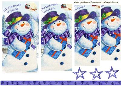 Snowman with Purple Stars Pyramids