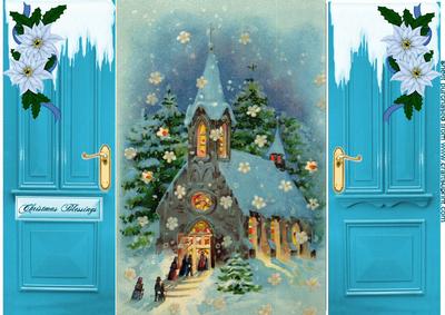 Christmas Vintage Church Gatefold