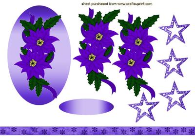 Pretty Purple Floral Topper in Oval Frame