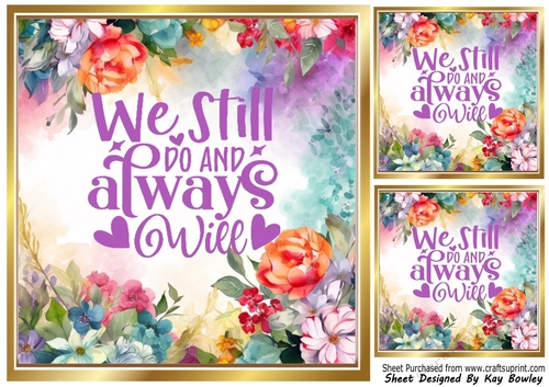 Pretty Floral 8X8 Frame With ANNIVERSARY Sentiment