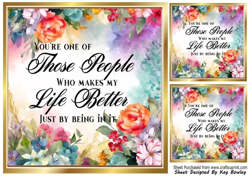 Pretty Floral 8X8 Frame With FRIENDSHIP Sentiment