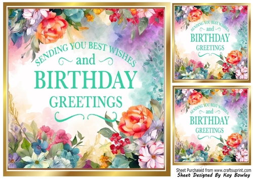 Pretty Floral 8X8 Frame With BIRTHDAY Sentiment