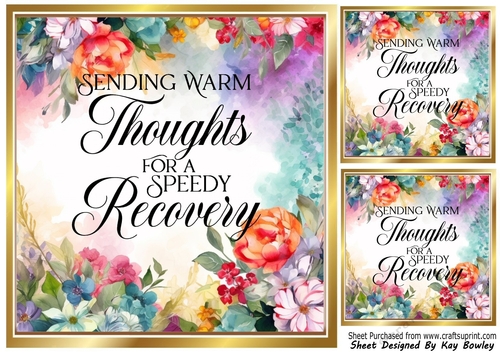 Pretty Floral 8X8 Frame With GET WELL Sentiment