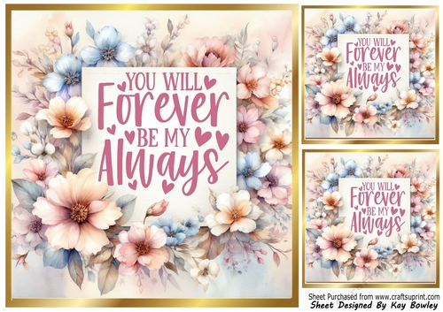 Love is In The Air, Pretty Pastel Flowers 8x8 VALENTINE (One)